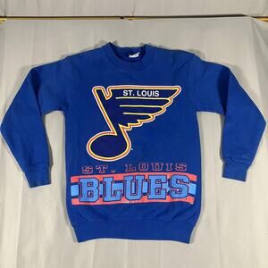 Vintage St Louis Blues Sweater Youth 14-16 Blue NHL Hockey Salem Sportswear 90s